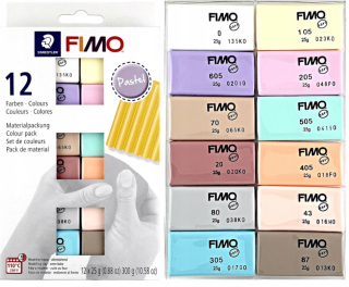 FIMO SOFT MASNÁ PLASTOVÁ SADA S 12 PASTELOVÝMI FARBAMI