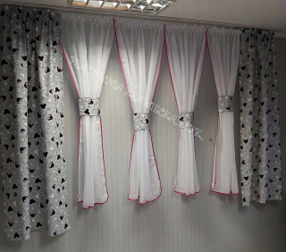 Detské záclony - Opona opona Minnie Mouse pre detskú izbu