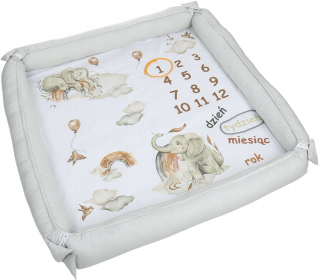 Prikrývka, prehozy na posteľ - Muslin swaddler pokojný šedý 100x100 bavlna