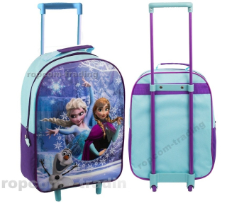 Detský kufor - Mrazená krajina ľadu. Kufrík na kolesách. Elsa Disney
