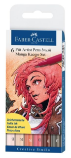 Faber Castell Pitt Artist Pen B Manga KaoOtro Set 6