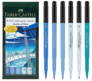 Faber Castell Pitt Artist Pen B Odtiene Blue 6KO