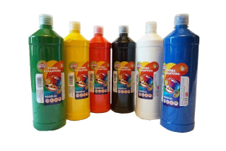 Tempera plagát Paint 1l 6ks Základné farby