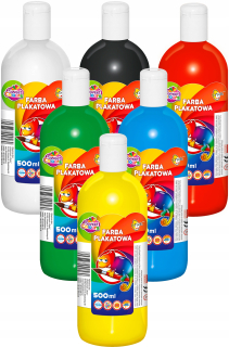 Farby plagátu vo fľašiach s 6 farbami x 500 ml