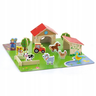 Hospodárskych zvierat vidiecke drevené puzzle Viga