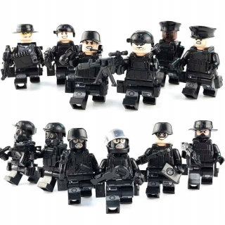 Postavička - Figuríny 12ks SWAT Army Weapon + Nakeljki Lego
