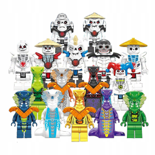 Postavička - Figuríny 24 ks hady N4 + Lego Ninjago nálepky