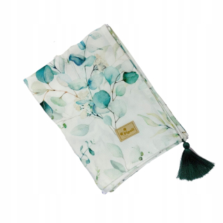 Prikrývka, prehozy na posteľ - Fipoli Bamboo Swaddle 70x100 Eucalyptus Listy