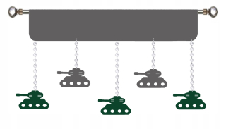 Detské záclony - Opona panelových tankov vojenská armáda pre chlapca