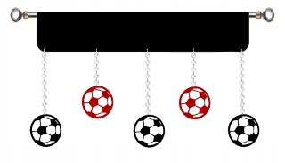 Detské záclony - Futbalové lopty pre záclony pre mládež