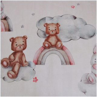 Detské záclony - Opona pripravená "Misie" Pink "- Wale 150x150