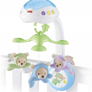 FISHER PRICE Kolotoč Postieľka 3v1 Pilot projektor