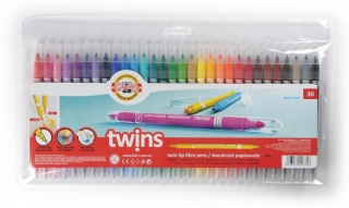 Fixky značky Koh-I-Noor Twins, 30 farieb