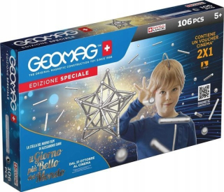 Stavebnica - Geomag Magnetické bloky strieborných 106 prvkov
