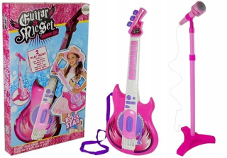 Elektrická gitara pre deti mikrofón na statív