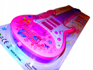 Elektrická gitara ružové pre deti ÚČINKOV strún