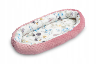Hniezdo pre bábätko - Cocoon Socket Koon Minky Cotton 80x45 Retro Rose