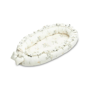 Hniezdo pre bábätko - Cocoon Velvet Socket Cream Olive 80x45