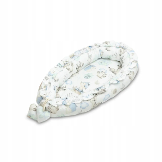Hniezdo pre bábätko - Nest/Cocoon Velvet Walk modrá 80x45