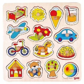 Gokay 57576 Drevené puzzle s držadlami objektmi