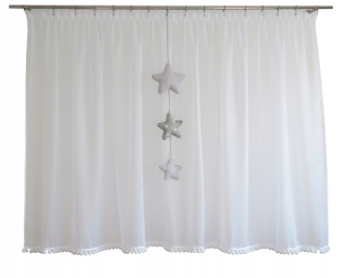 Detské záclony - Ready Curtain Pompoms waal 400 x 150 cm+ hviezdy