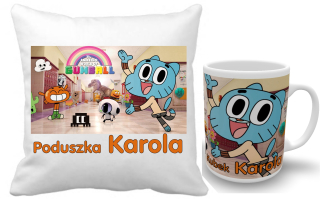 Detský vankúš - Gumball vankúšový set+hrnček+meno
