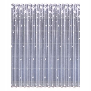 Detské záclony - Curtain Stars 250 cm biele hviezdy
