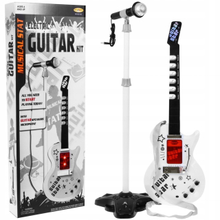 Elektrická gitara Stand Biely Mikrofón