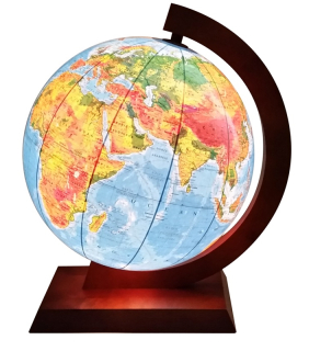 Globe 420 mm podsvietená 2in1 Drevo.