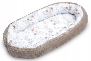 Hniezdo pre bábätko - Minky Sensillo Baby Cocoon Socket - Jasny Br