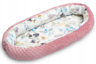 Hniezdo pre bábätko - Minky Sensillo Baby Cocoon Socket - Retro Rose