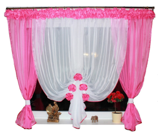 Detské záclony - Ready Curtain Adela Buffka Amaranth Water Hit