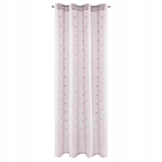 Detské záclony - Pripravená opona pre deti Waal 140x250 Pink v srdci