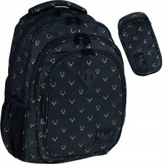 Školská taška - batoh, set, zostava - Hash Head School Bathpack Youth Black Set