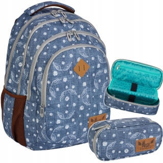 Školská taška, batoh - Hash Bathpack Youth School Jeans Wings