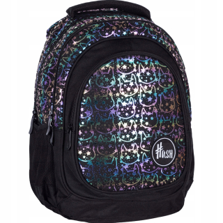 Školský batoh - Hash Backpack School Schoolbag Holographic Cats