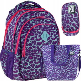 Školská taška - batoh, set, zostava - Hash set školský batoh leopard tašku