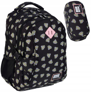 Školská taška - batoh, set, zostava - Head School Bathpack Mládež ceruzky Case Diamonds