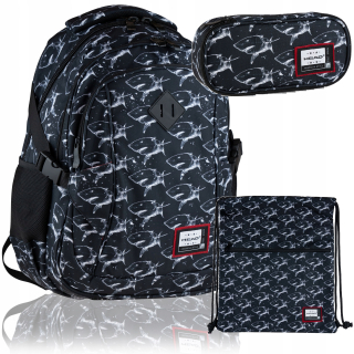 Školská taška, batoh - Head School Bathpack + Puzdro na ceruzku + Astra Shark Sack