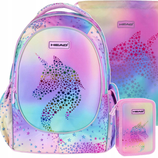 Školská taška - batoh, set, zostava - SADA BATOHU NA HLAVU UNICORN TORNISTER SCHOOL
