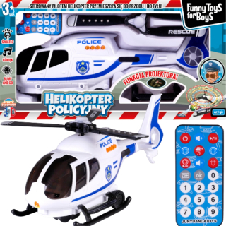 Vrtuľník pre deti LED projektor policajné Hudba