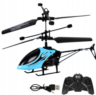 RC vrtuľník hračka s RC modely lietadiel modrí