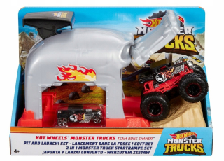 Hot Wheels Monster Truck Launcher 2v1 Bone Shaker
