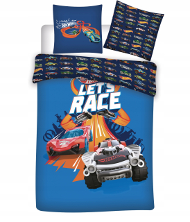 Detský set paplón, vankúš - Hot Wheels Race Sad s obliečkou v taške 140x200