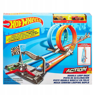 Hot Wheels TOR dvojitá slučka 4m + 2 autá