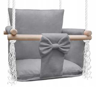 Hojdačka pre deti - SWING PRE DETI záhrada domu - ČAROVNÁ ŠEDÁ VELVET