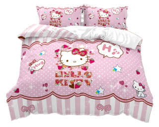 Detský set paplón, vankúš - Hello Kitty Teen Pedding Sets 140x200