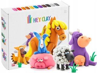 Hej Clay Zvieratá plastická hmota Set 18 Kol