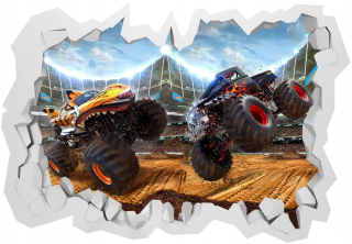 Samolepky do detskej izby - Hot Wheels Monster Truck 100x70, 3D nálepka