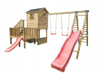 Detský domček, detský stan - Hubert House Platform Swing Slide + Slide K-60